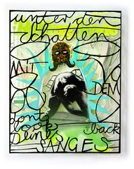 Deines Sanges, 30 x 44 cm, Acryl, Papierschnitt aus Magazincover, 2017, ©Jörg Mandernach