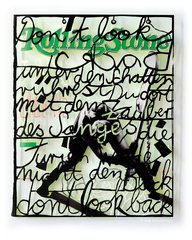 Don‘ t Look Back, 30 x 44 cm, Acryl, Papierschnitt aus Magazincover, 2017, ©Jörg Mandernach