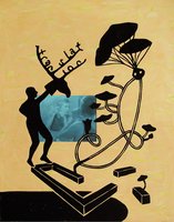 © Jörg Mandernach, Holzdruck, Holzschnitt, Woodprint, Woodcut, Silhouette, Druckgrafik, Druckgraphik, Print